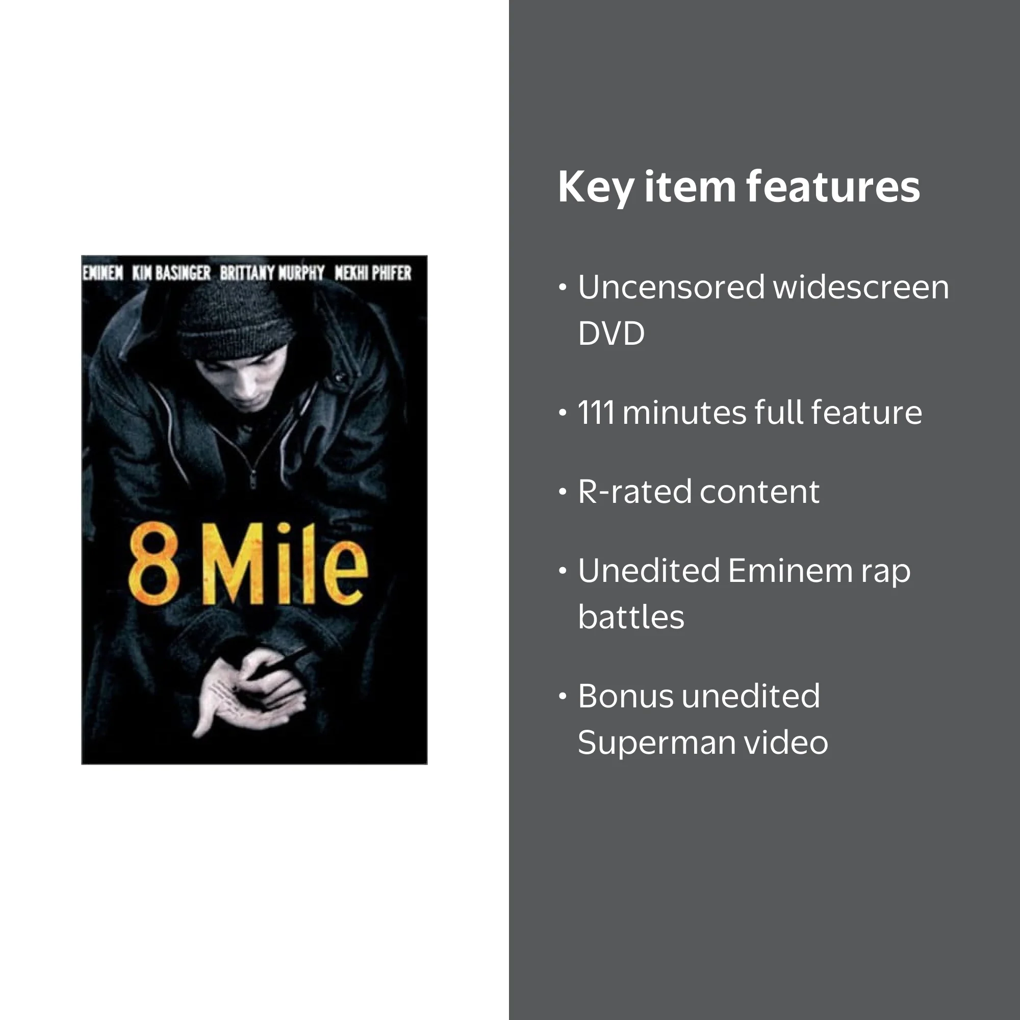 Universal Studios 8 Mile (DVD) - Drama, Eminem, Rap Battles