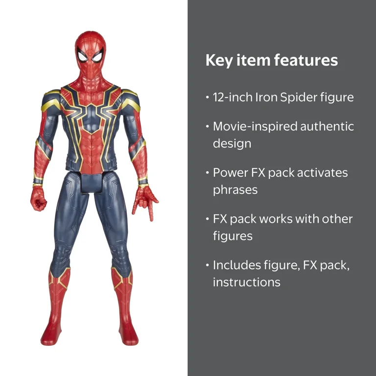 The Avengers, 12-Inch Iron Spider Figure, Titan Hero Power FX