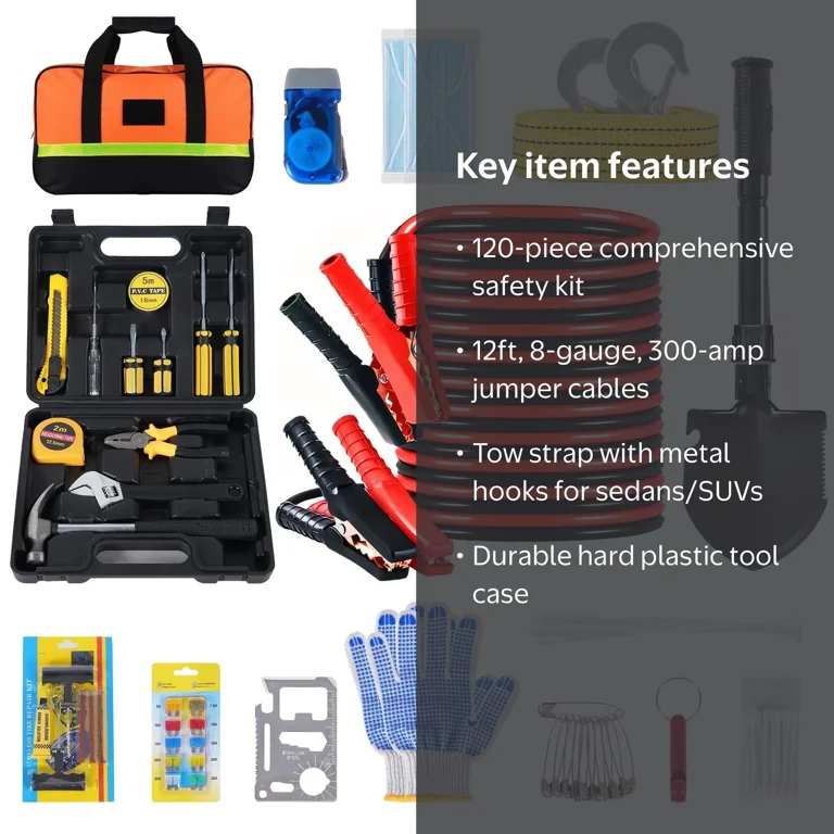 Nexpow Emergency Car Kit, Roadside Assistance Kit with Jumper