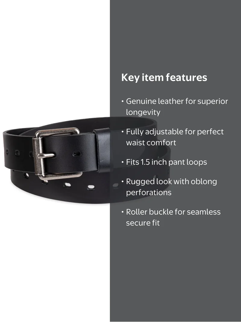 Genuine Dickies Men's Black Fully Adjustable Perforated Leather