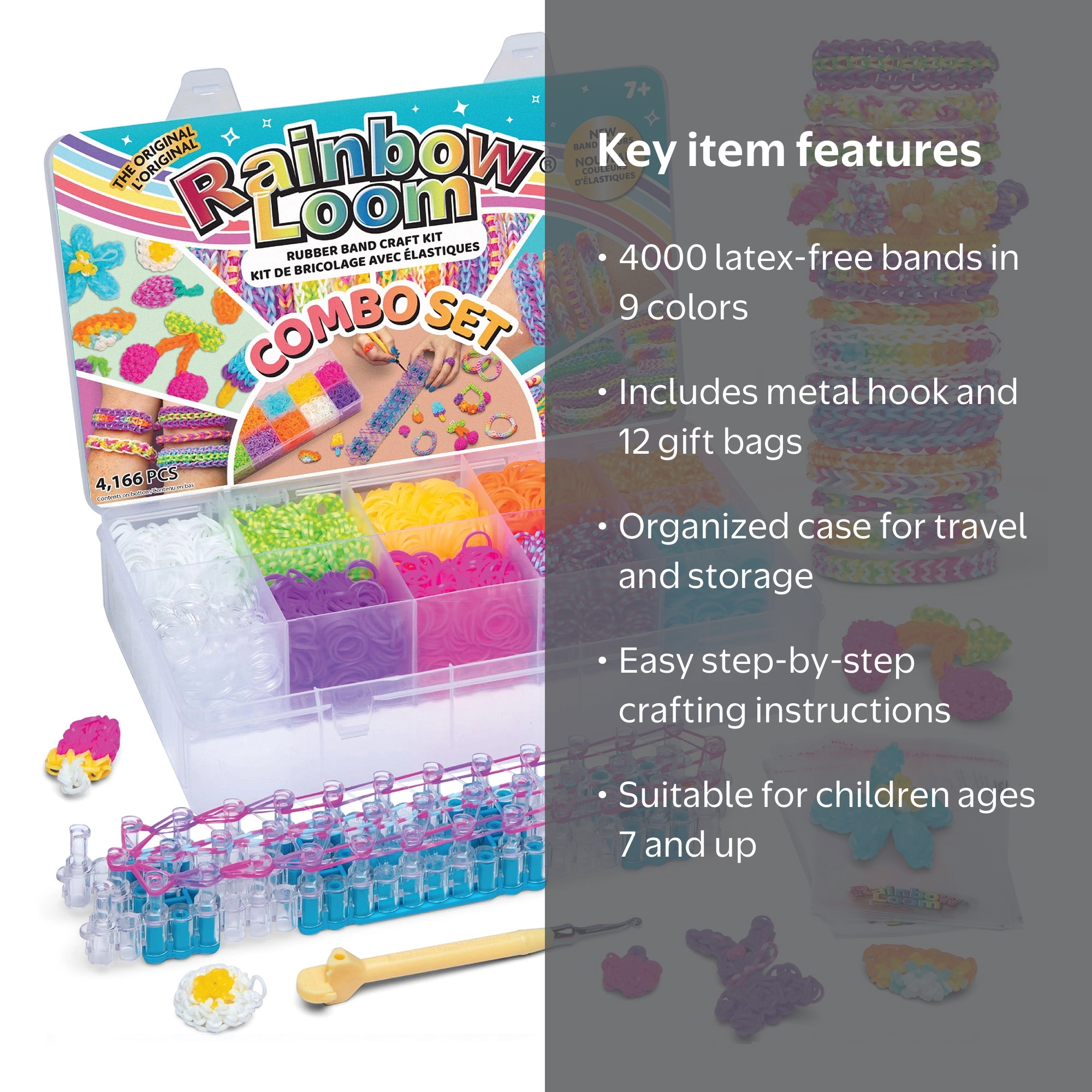 Rainbow Loom Combo Craft Set- Includes 4,000 Latex Free Rubber