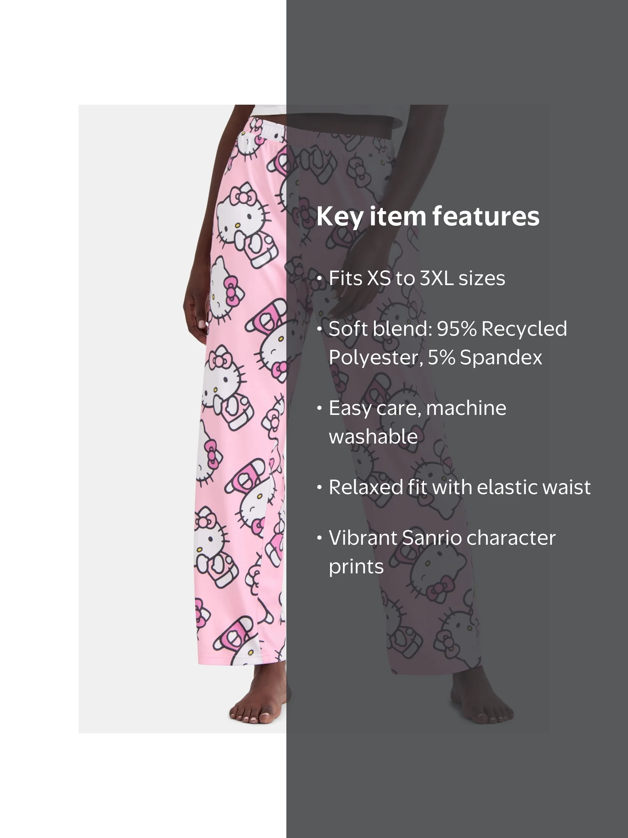 Sanrio, Women's Print Pajama Pants, Hello Kitty Poses, Sizes XS