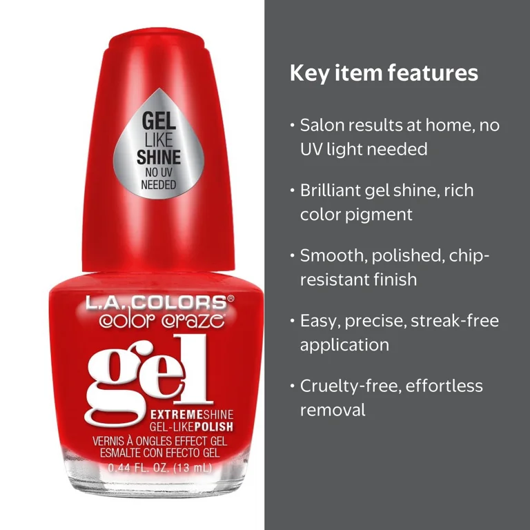 L.A. COLORS Gel-like Nail Polish, Fierce, 0.44 fl oz - Walmart.com