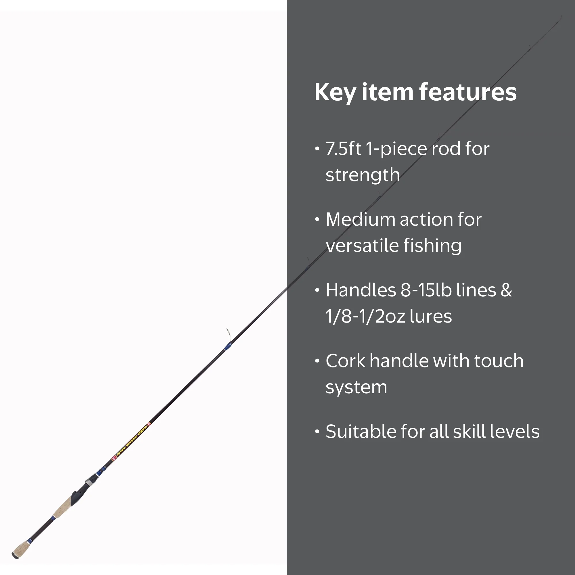 B'n'M Poles, Spinning Rod, 7.5ft/1pc, Saltwater Trout Redfish