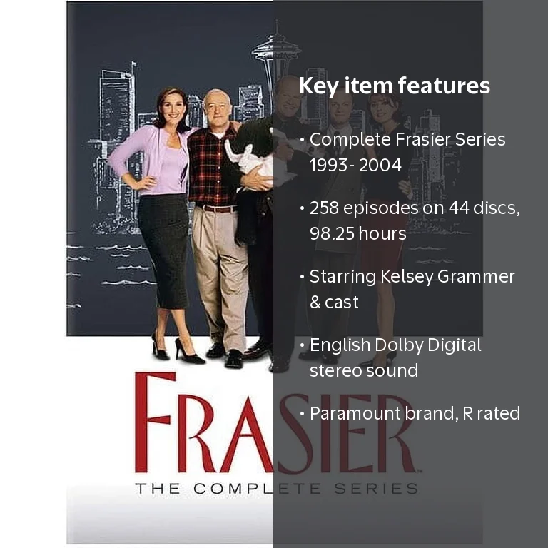【中古】 Frasier [DVD] Frasier: The Complete Series, 258 episodes on 44 DVDs - Walmart.com