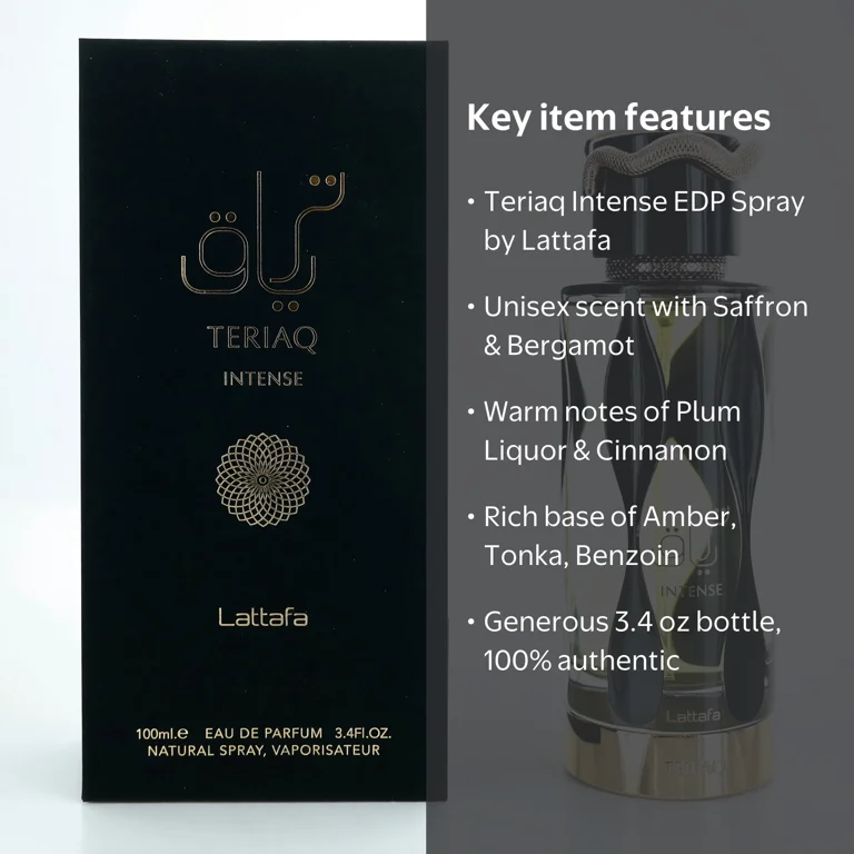 Lattafa, Intense by Teriaq, Unisex Eau de Parfum, 3.4 oz - Walmart.com