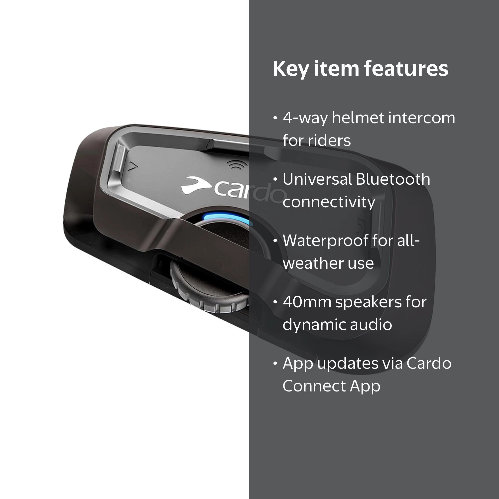 Cardo Systems FREECOM 4X Motorcycle 4-Way Helmet Bluetooth
