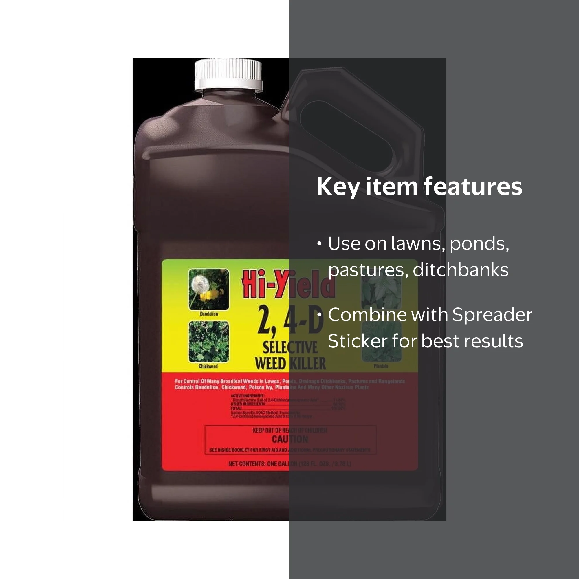 VPG Hi-Yield 2,4-D Selective Weed Killer Concentrate, Ideal for