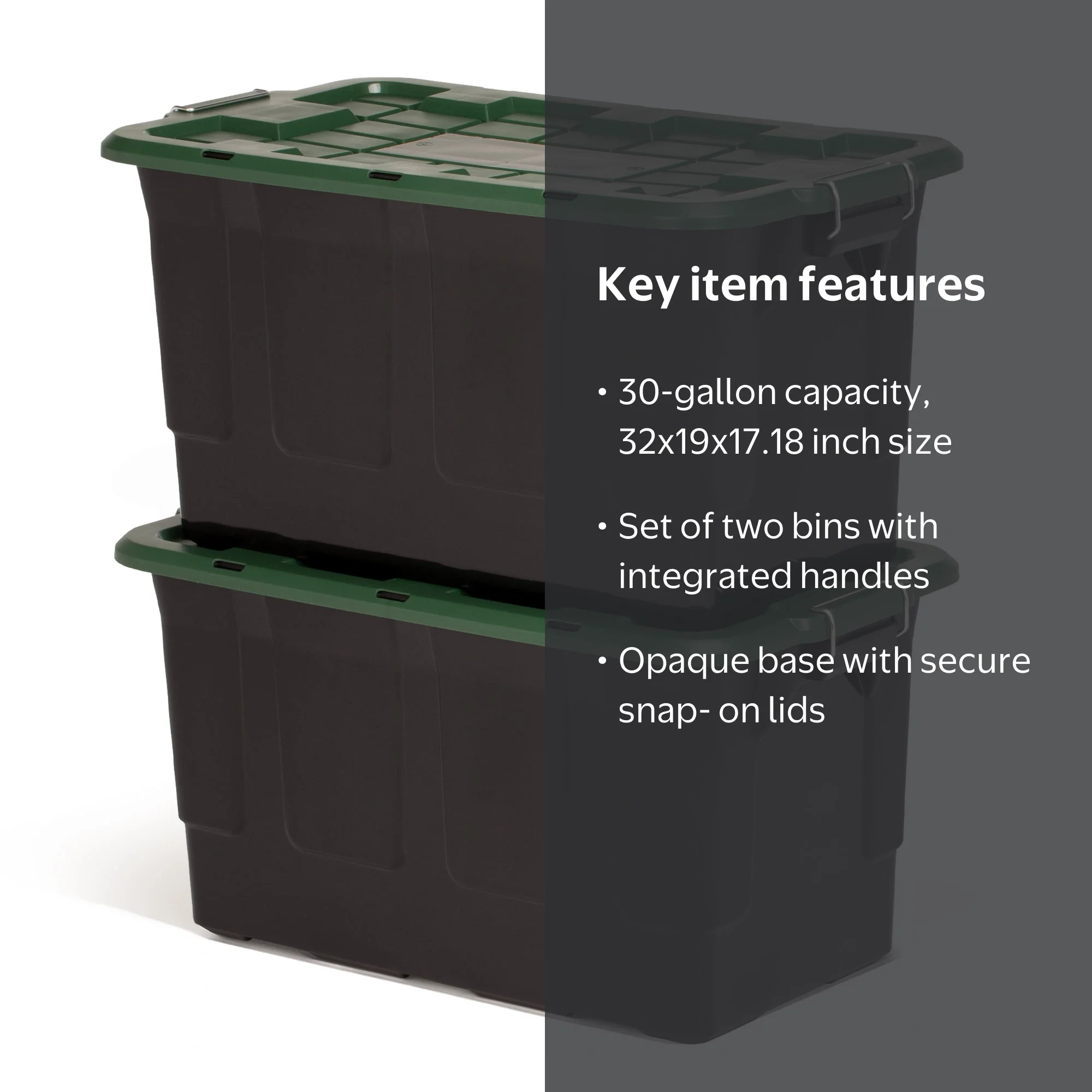 Homz 2-Pack 30-Gallon Plastic Stackable Storage Totes With Lids