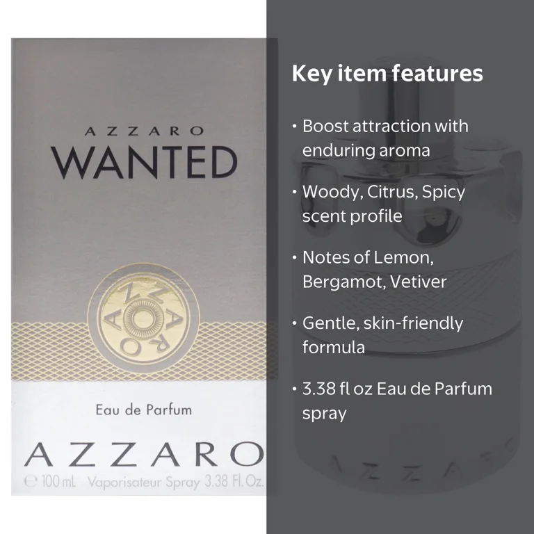 Azzaro, Eau de Parfum Spray, 3.38 oz, Woody CitrusSpicy fragrance