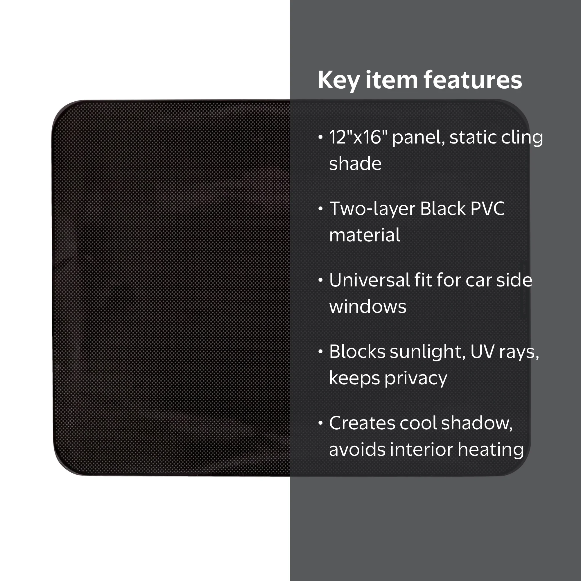 Auto Drive Universal Fit Side Window Repeat Using Black PVC Static