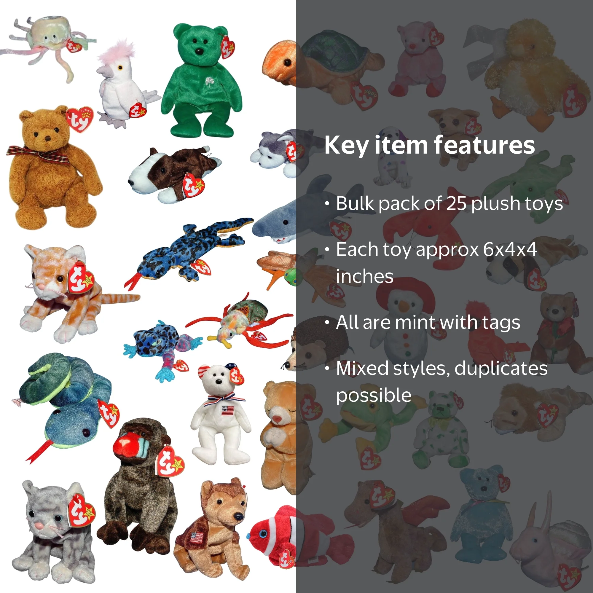 Ty Beanie Babies - Assorted Lot of 25 | MWMTs | Wholesale Lot