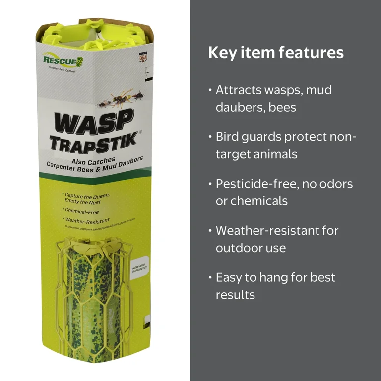 RESCUE!, Outdoor Trapstik Wasp, Yellow with Bird Guards - Walmart.com