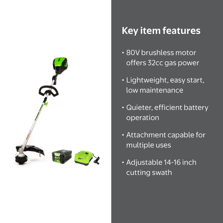 Greenworks Electric Cordless Powered 16 inch Brushless String
