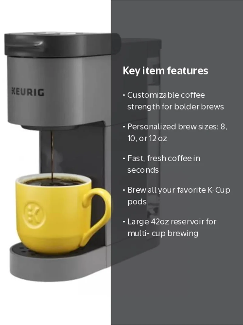 Keurig Single Serve Coffee Maker Totally Gray, Compact Portable