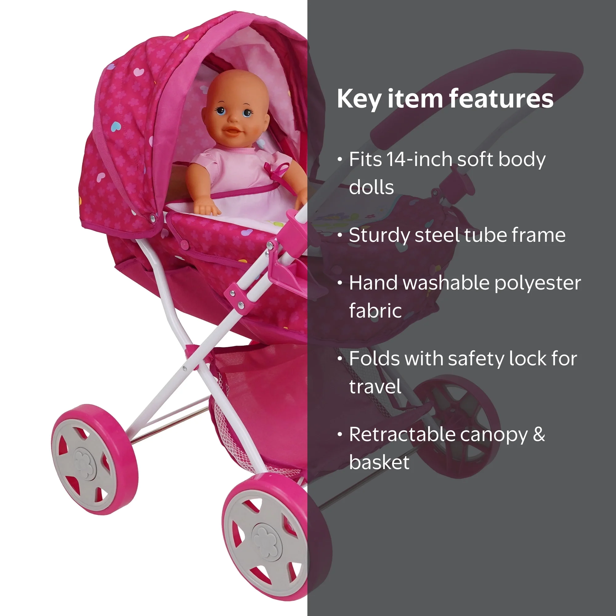 509 Crew Garden Pram N Doll Set- Fits 14
