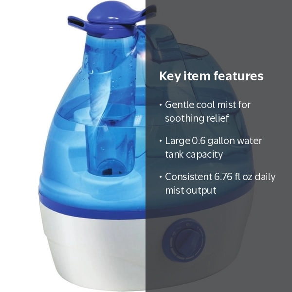 Comfort Zone Portable Ultrasonic Humidifier for Small Space