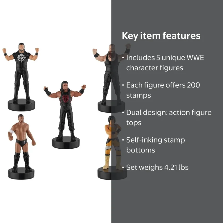 WWE Wrestler Superstar Stampers 5pk Character Figures Set Bundle