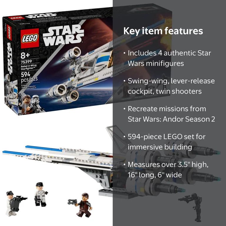 LEGO, Star Wars Rebel U-Wing Starfighter, 75399, 594 Pieces