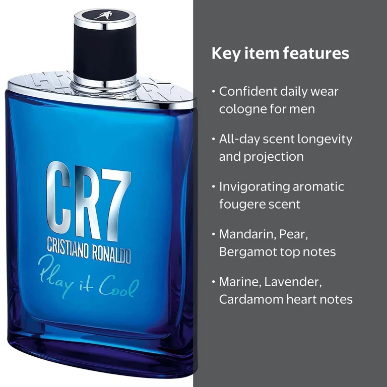 CR7 Play It Cool by Cristiano Ronaldo, Mens Cologne, 3.4 oz