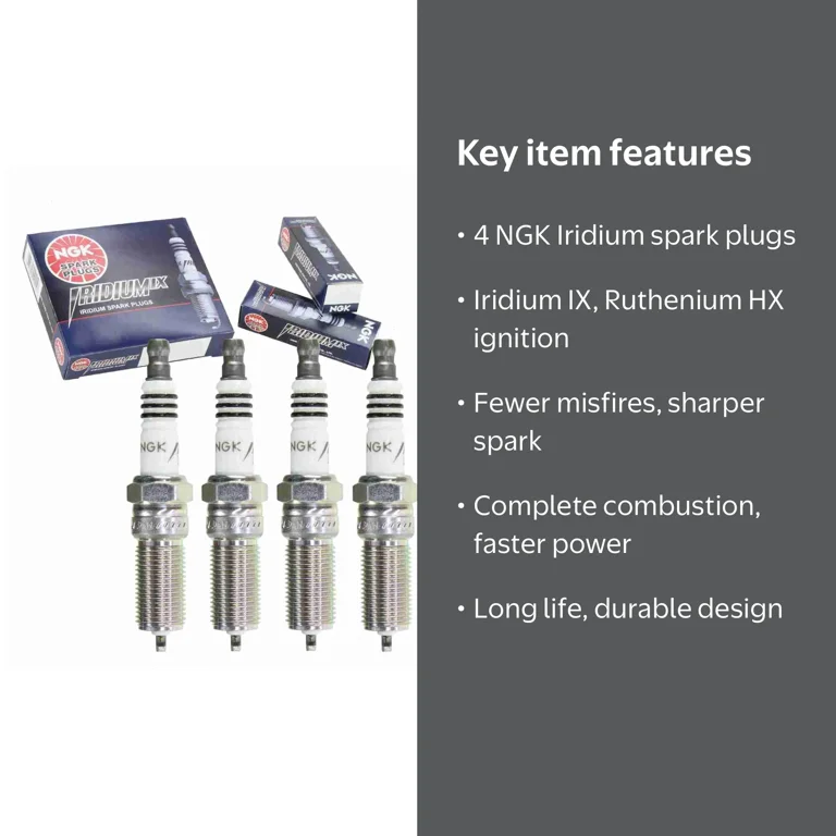 NGK, Spark Plugs, 4 pc NGK 4344 Iridium IX, Replacement for Auto