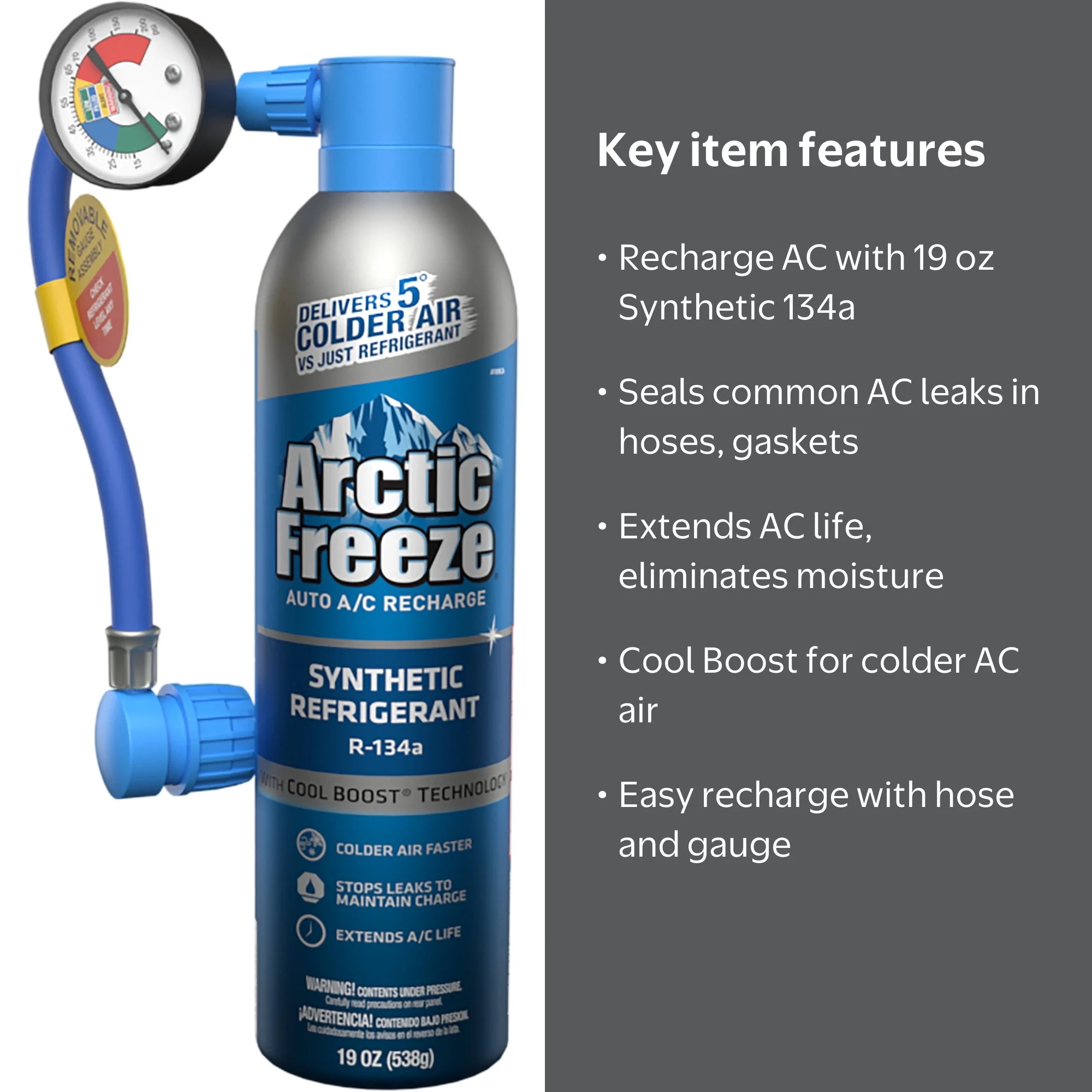 Arctic Freeze Ultra Synthetic Automotive Refrigerant 134a - 19 oz