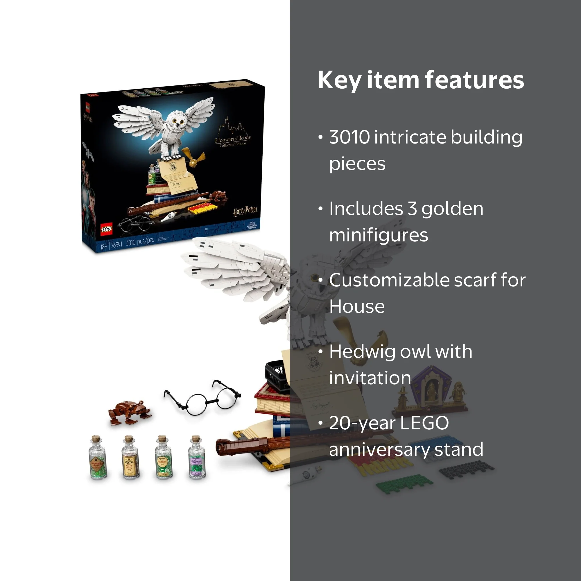 LEGO Harry Potter Hogwarts Icons Collectors' Edition 76391 with 3