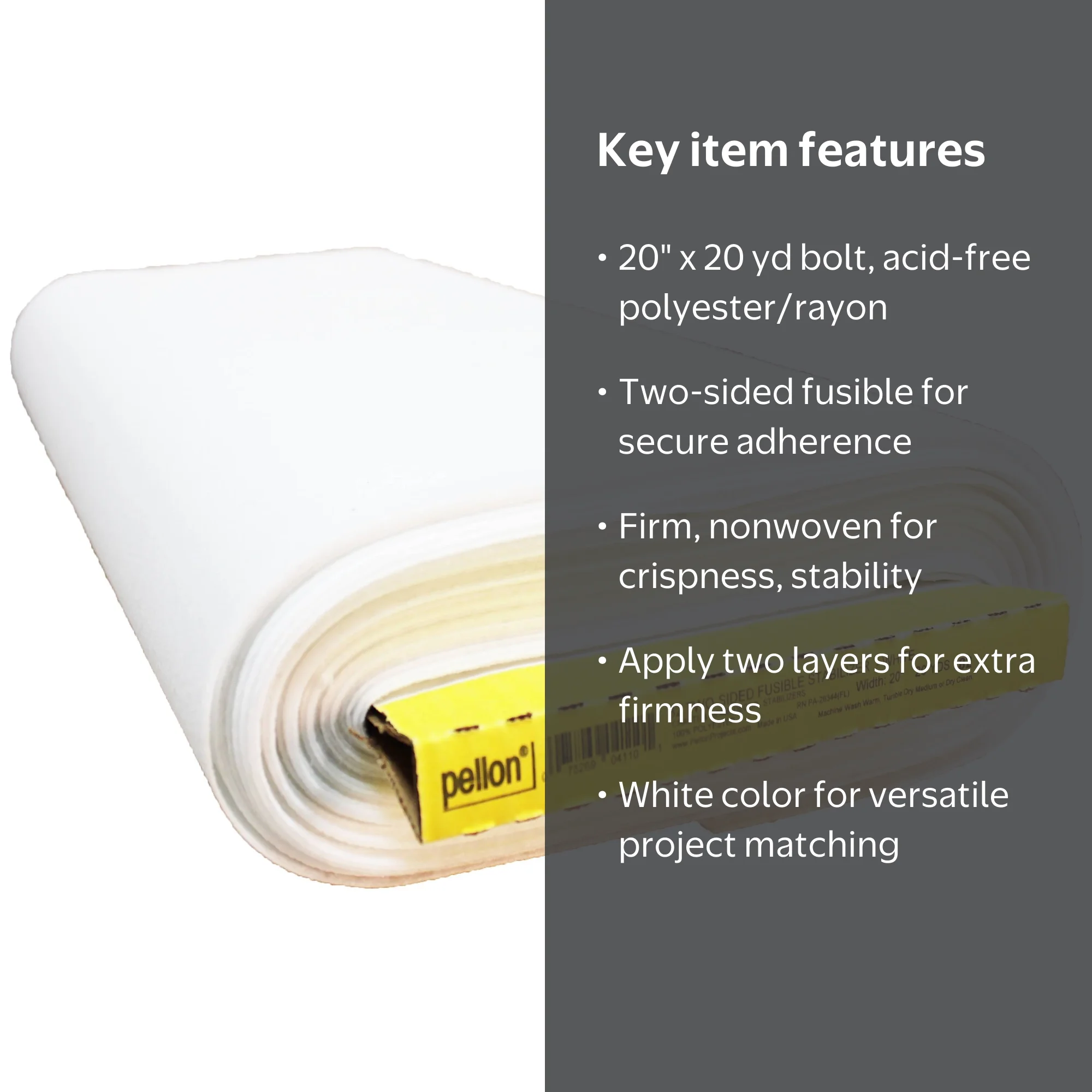 Pellon 82 Décor-Bond Fabric Stabilizer. White 20