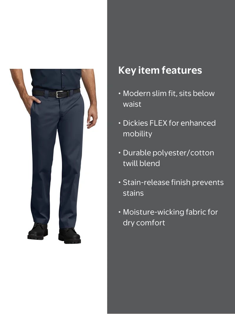 Dickies Men's 873 Slim Fit Work Pants, Dark Navy, 30X32 - Walmart.com