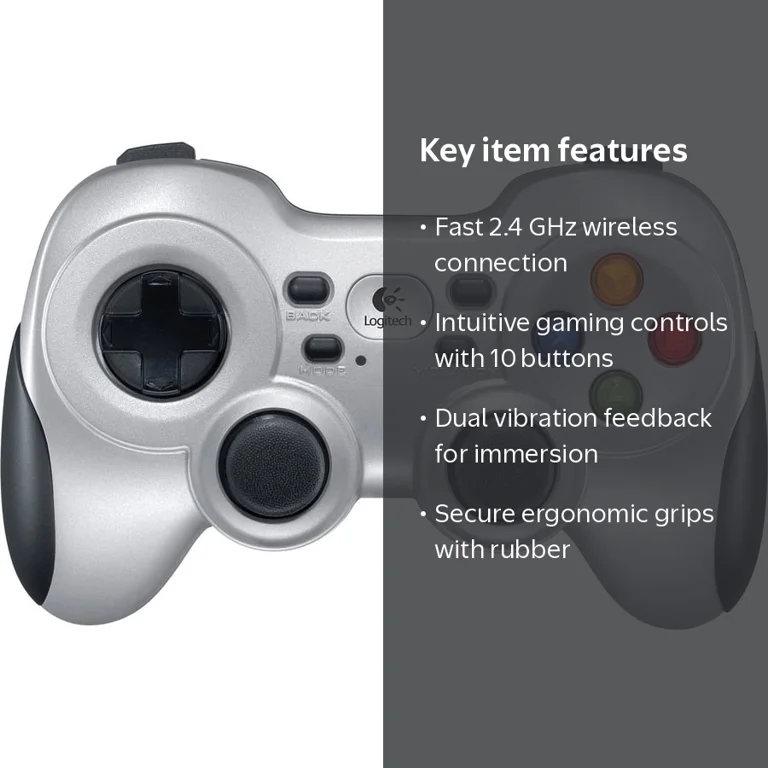 Logitech F710 Gaming Pad Controller, Wireless, Dual Vibration, PC