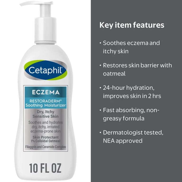 Cetaphil Pro Eczema Soothing Moisturizer, 10 oz, Cream Relief for