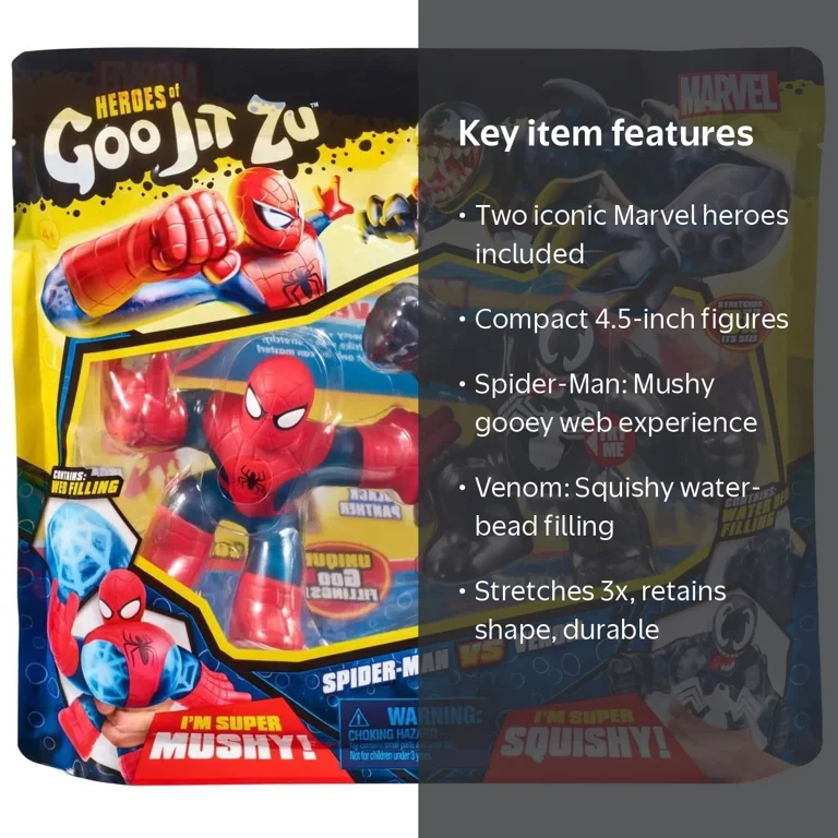 Heroes of Goo Jit Zu Marvel Spider-Man vs Venom Action Figure Toys