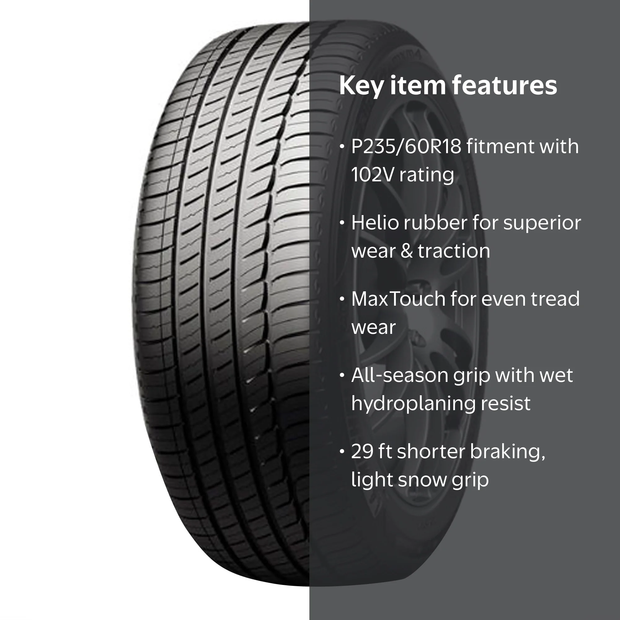 Free Shipping! Michelin Primacy MXM4 All Season P235/60R18 102V