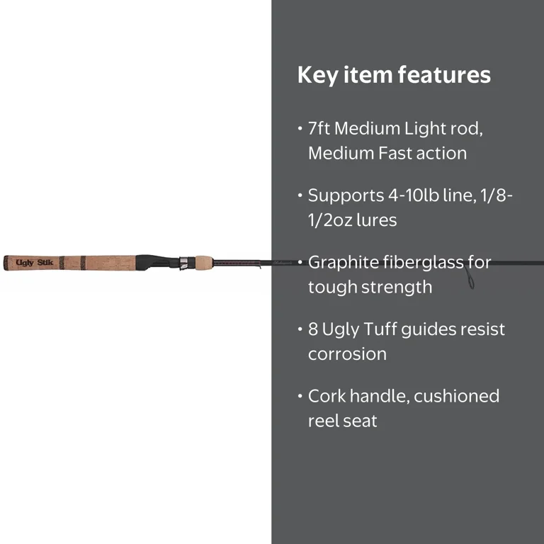 ugly stik elite 7ft medium heavy Spinning Rod Experience the perfect blend of strength Ugly Stik Elite Spinning Rod,