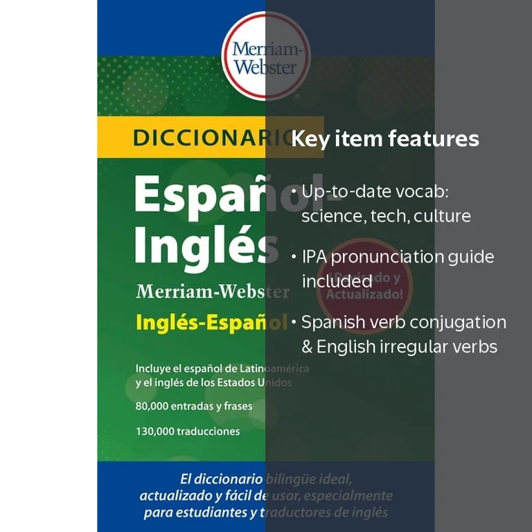 Diccionario EspaÃ±ol-InglÃ©s Merriam-Webster, (Paperback
