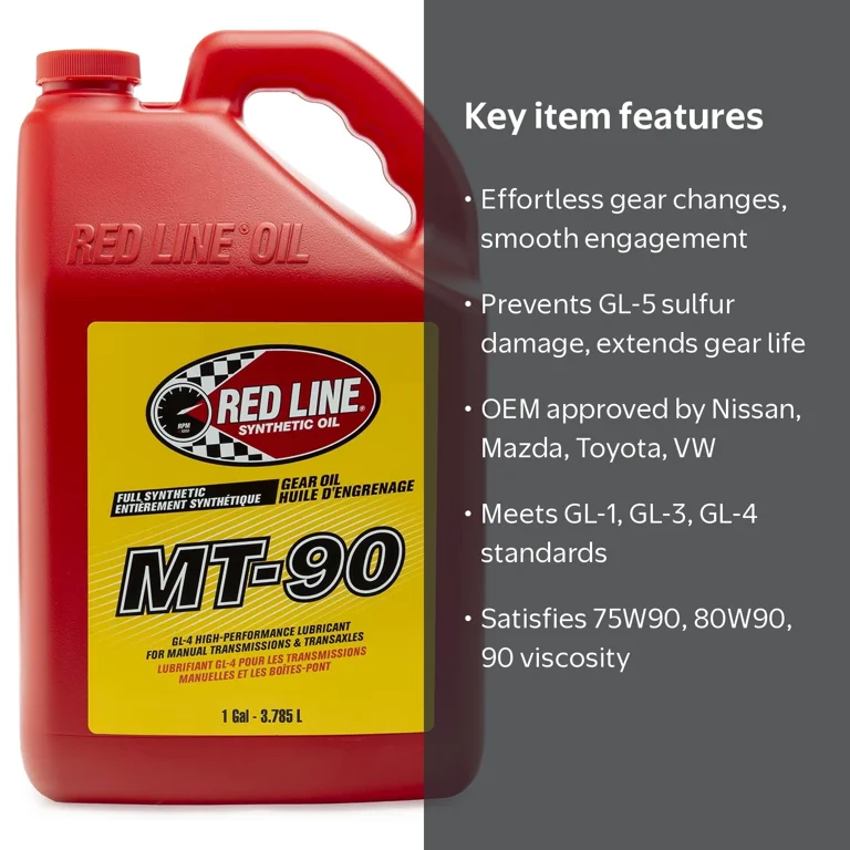 Redline Auto Transmission MT-90 75W90 GL-4 Gear Oil, 1 Gallon