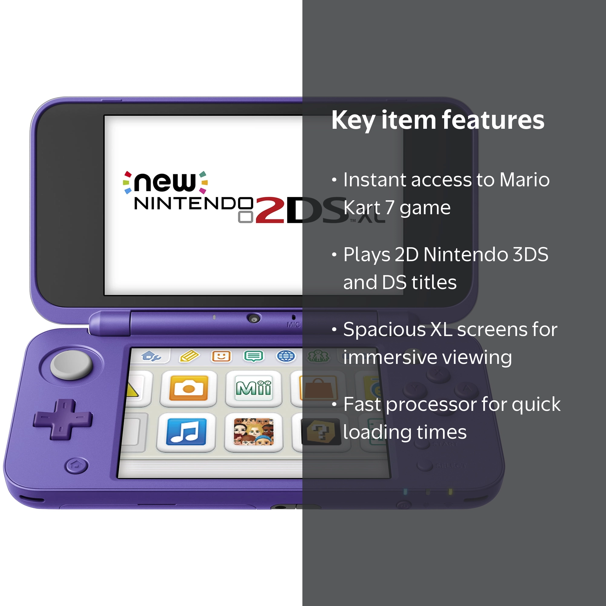 Nintendo 2DS XL Handheld Game Console with Pre-installed Mario