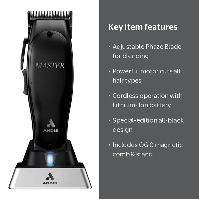 Andis, Cordless Clipper, Black Label Special Edition, Phaze Blade