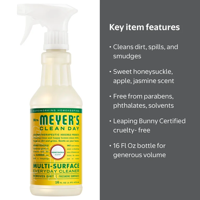 Mrs. Meyer's Multi-Surface Cleaner, Honeysuckle, 16 Fl Oz