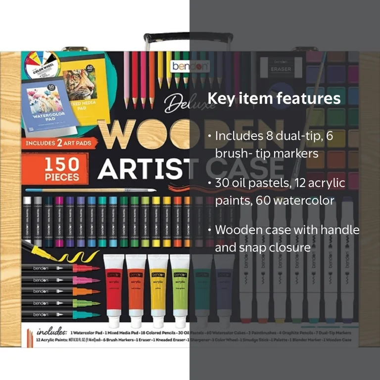 Bendon Deluxe Artist Wooden Storage Case:(150 Pcs) - Portable