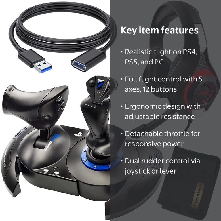 Thrustmaster T-Flight Hotas 4 Flight Simulator Controls for PS5