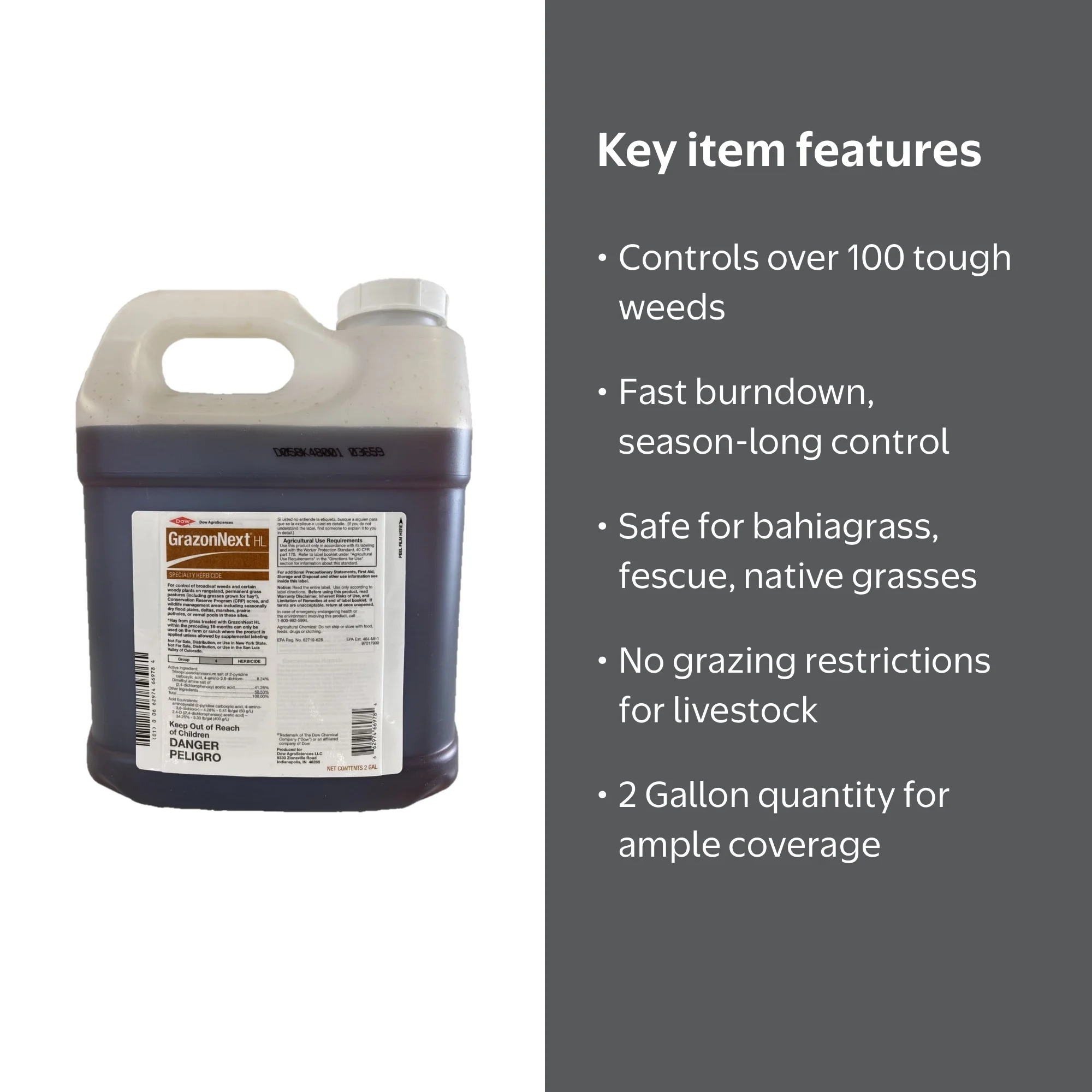 Dow AgroSciences GrazonNext HL Herbicide, 2 Gallon, Broadleaf Weed