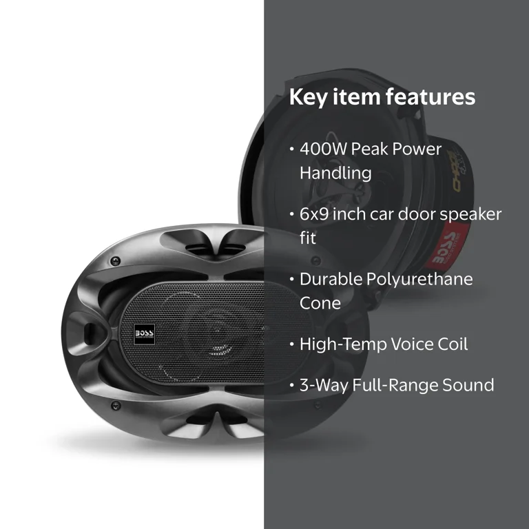 Boss Audio Systems, Car Stereo Door Speakers, 6 x 9 inch, 400
