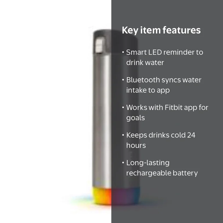 HidrateSpark HI-006-001 21 oz PRO Smart Water Bottle - Brushed