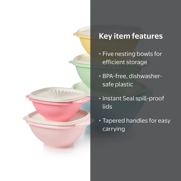 Tupperware Heritage Plastic Food Storage Container Set with Lids