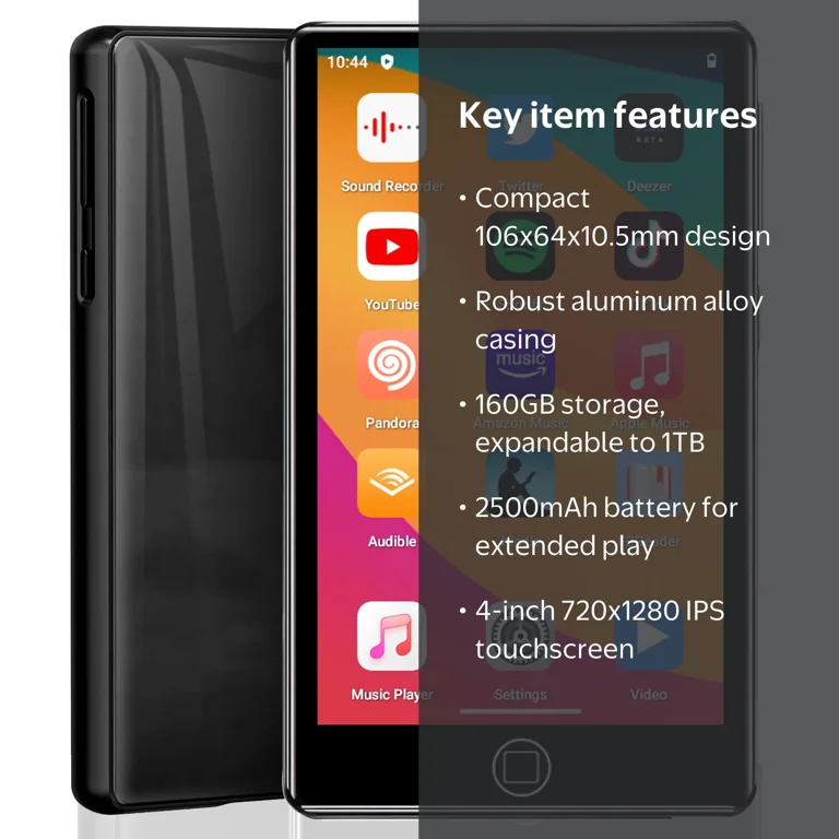 Upgraded 160GB MP3 Player with Bluetooth and WiFi,Android 14 OS