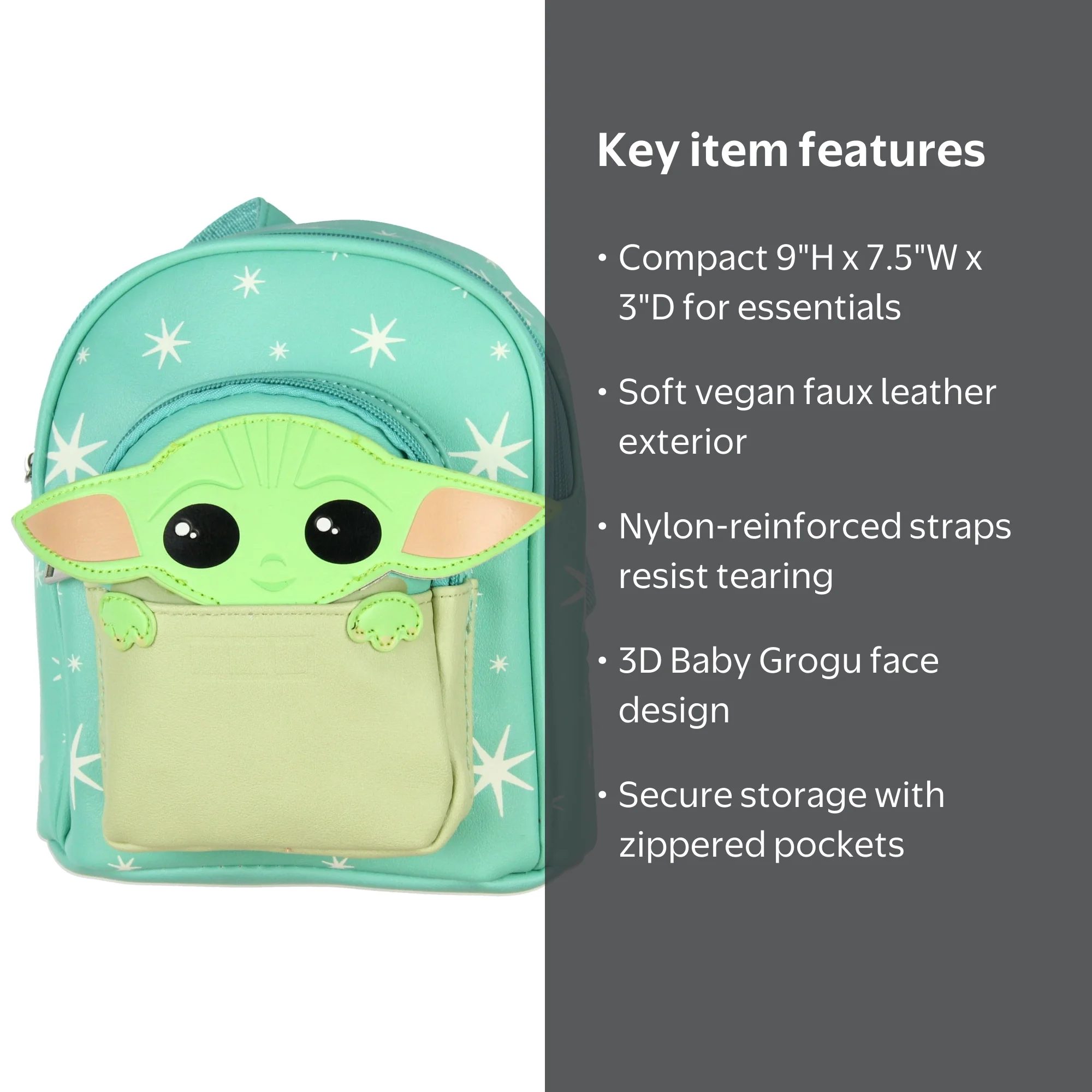 baby yoda leather backpack Bioworld Star Wars The Mandalorian Groku The Child Micro Mini Shoulder Bag 9