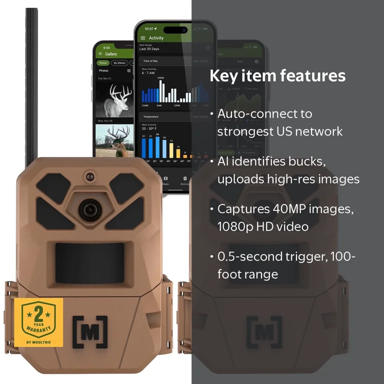 Moultrie, Cellular Trail Camera, Edge 3 2 Pack, 40MP HD Night