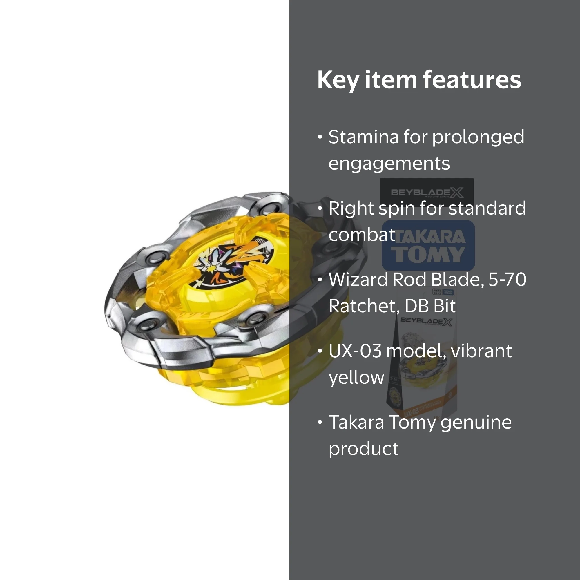 Takara Tomy, Beyblade Booster Wizard Rod 5-70DB UX-03, Stamina