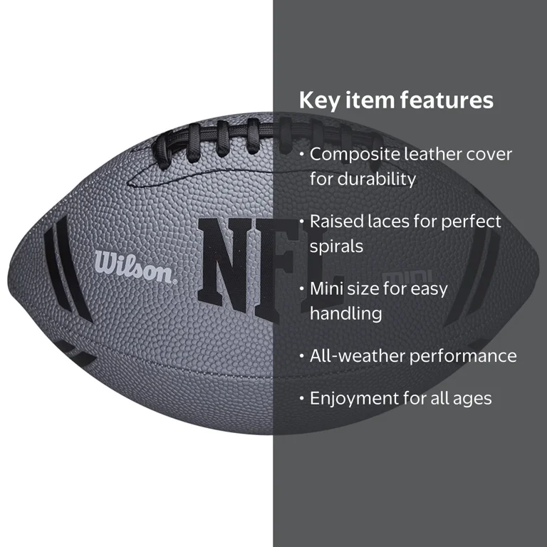 Wilson NFL Mini Size Football, Grey, Composite Leather - Walmart.com